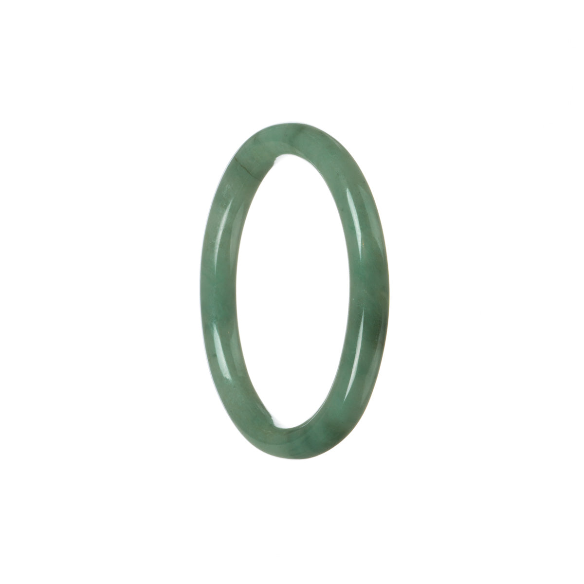 Genuine Untreated Greyish green Jadeite Bangle Bracelet - 53mm Oval