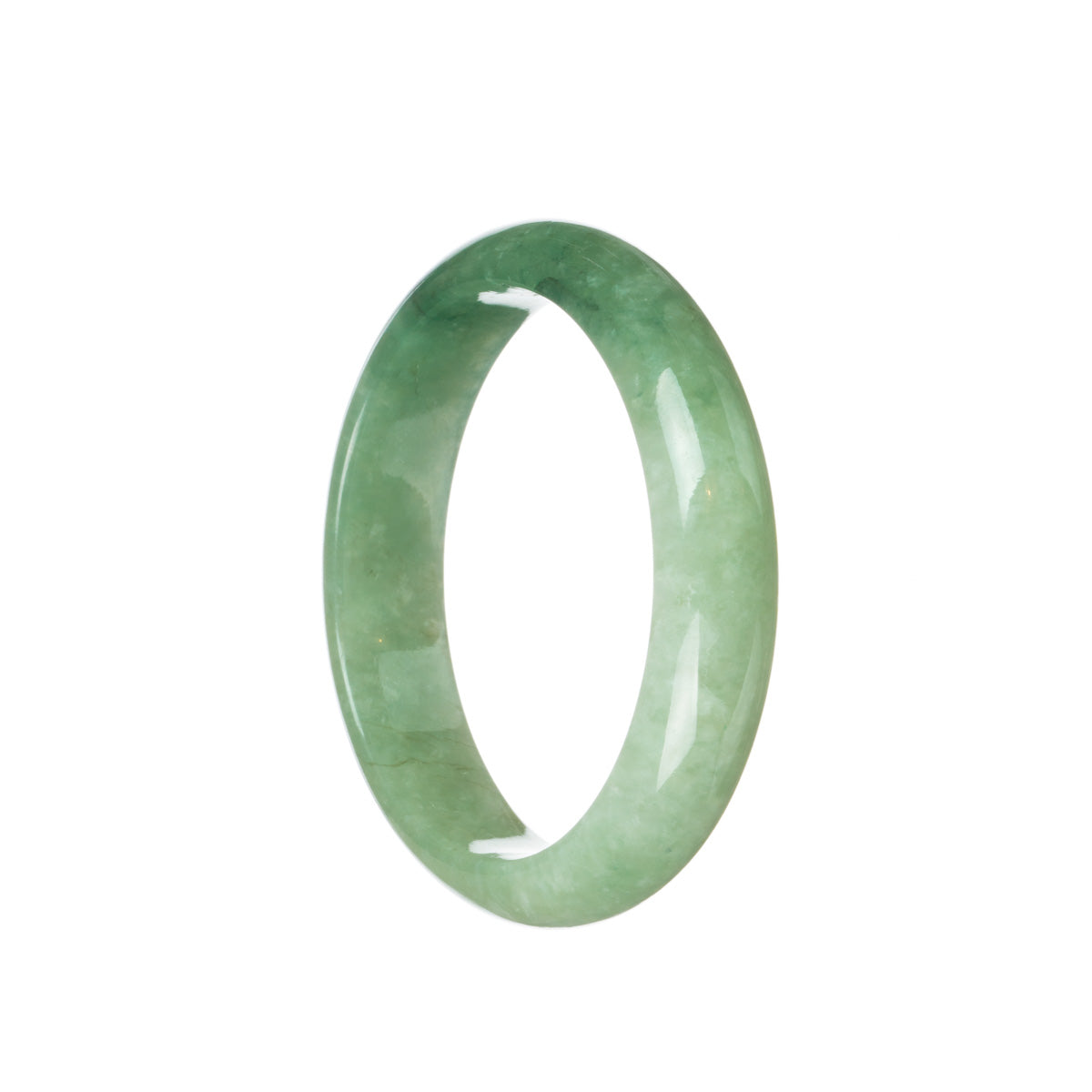 Certified Grade A Green Burma Jade Bangle - 59mm Half Moon