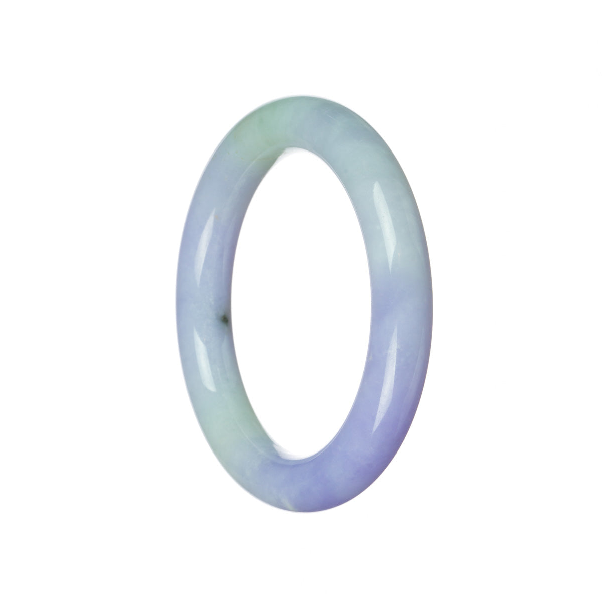 Authentic Grade A Lavender Burmese Jade Bangle Bracelet - 57mm Round