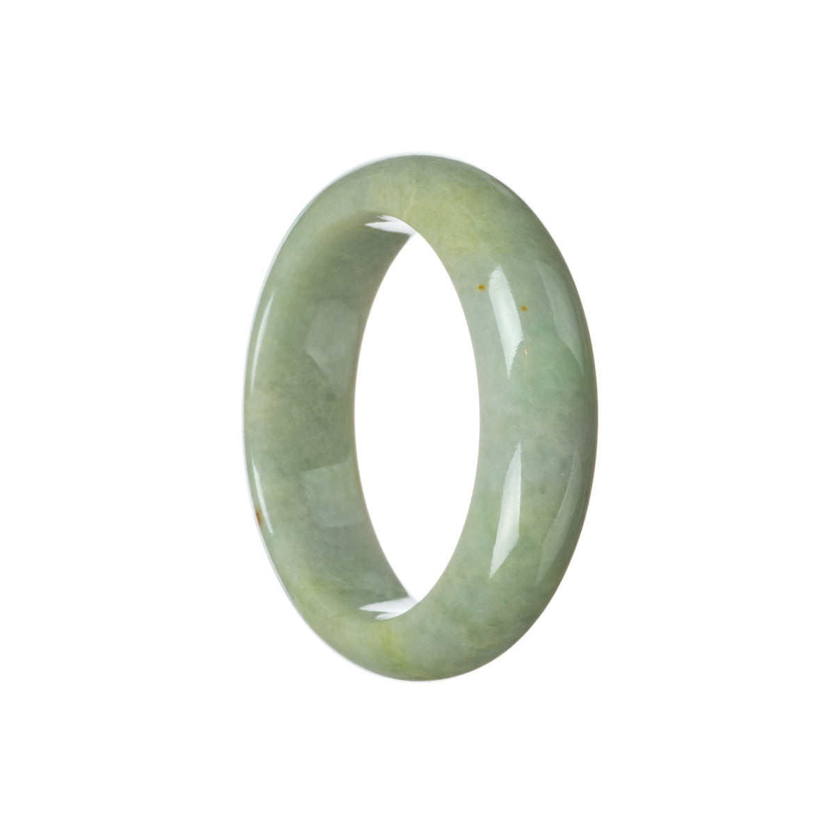 Genuine Type A Green Traditional Jade Bracelet - 53mm Half Moon