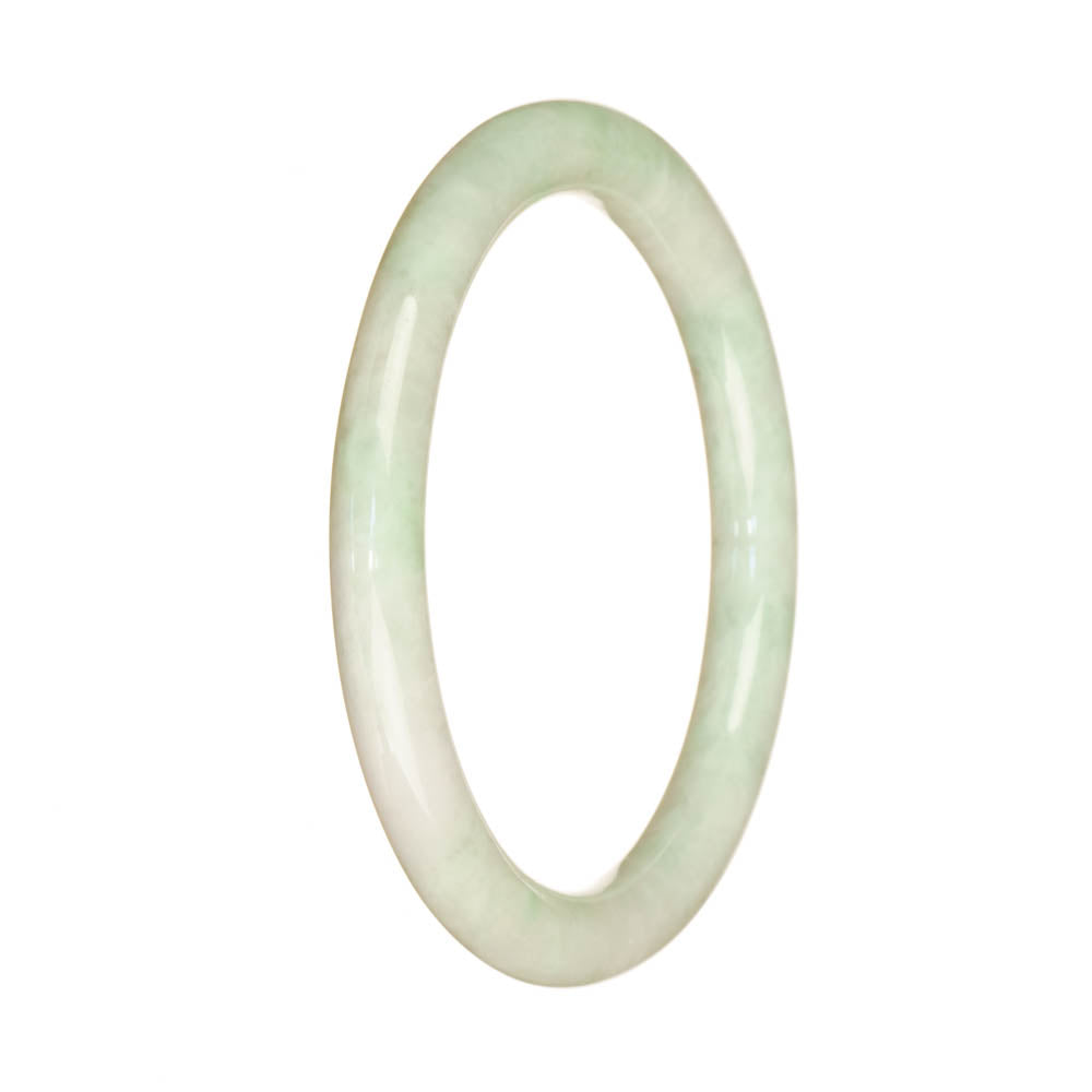 A half moon-shaped white jade bangle, beautifully crafted by MAYS GEMS.