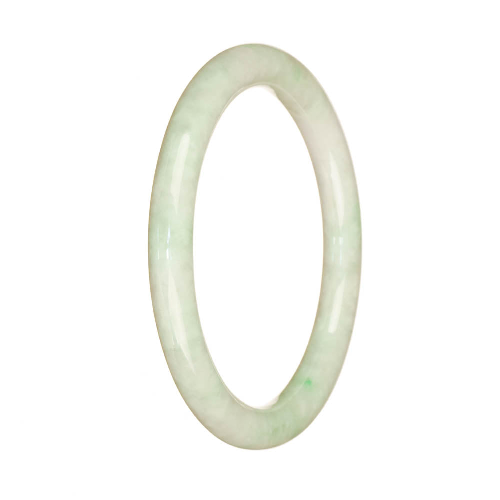 Real Natural White Traditional Jade Bangle - 58mm Half Moon