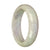 A light lavender traditional jade bangle bracelet with a half moon shape, certified as untreated.