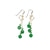 Emerald Green Jade Gold Drop Earrings