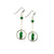 Emerald Green Jade Gold Drop Earrings