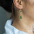 Emerald Green Jade Gold Drop Earrings