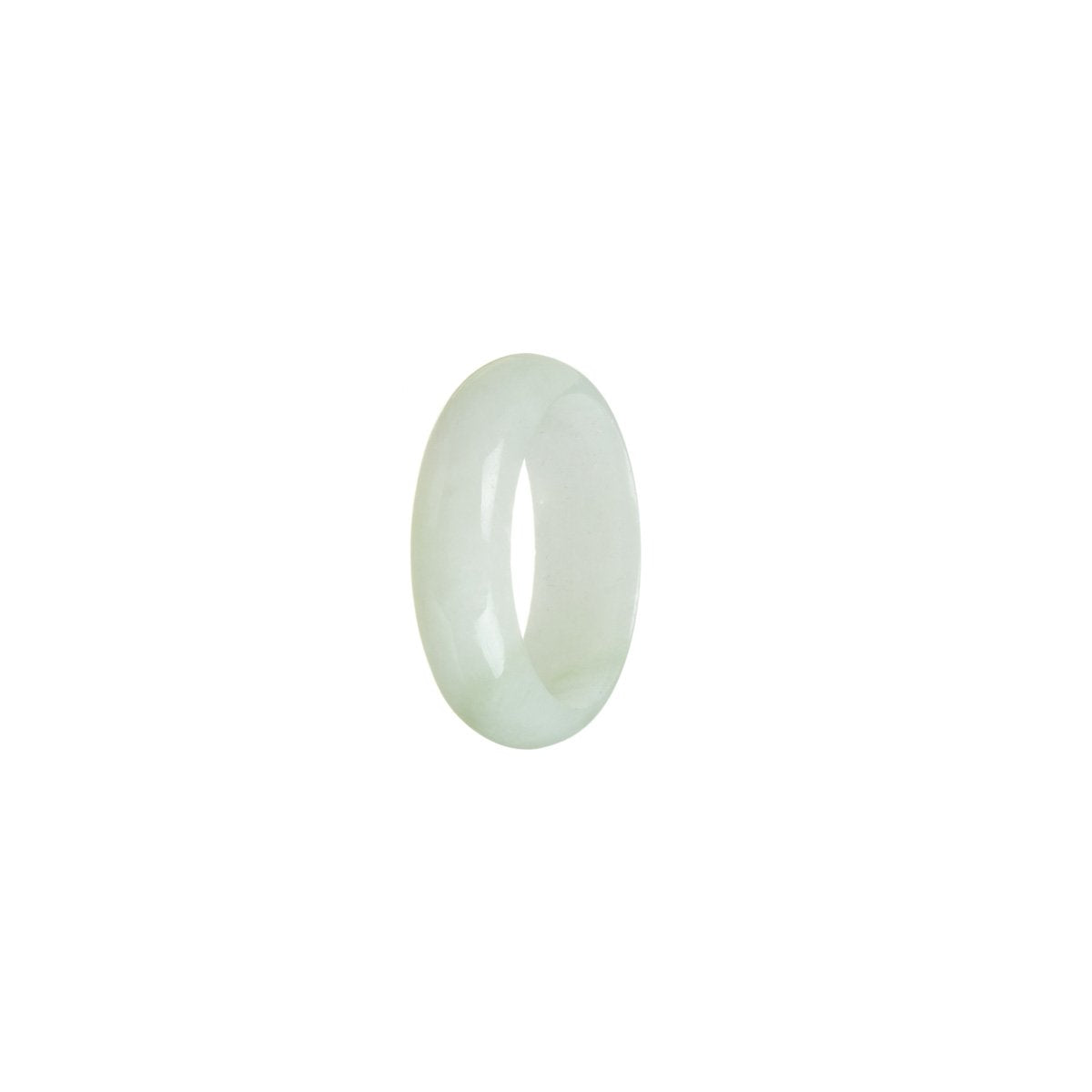 Certified White with Green Jadeite Jade Ring- Size R 1/2