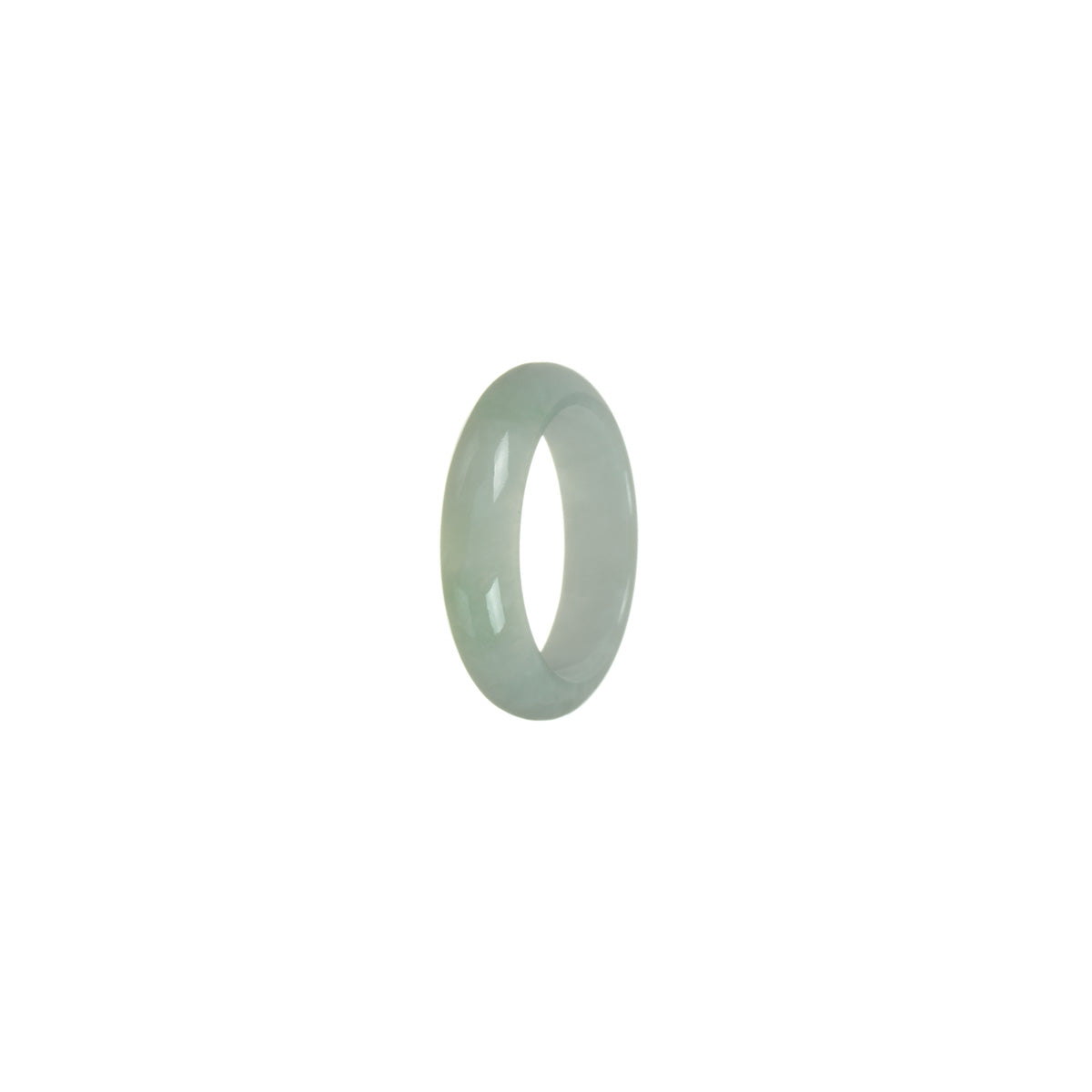 Certified White Burma Jade Ring - Size R 1/2