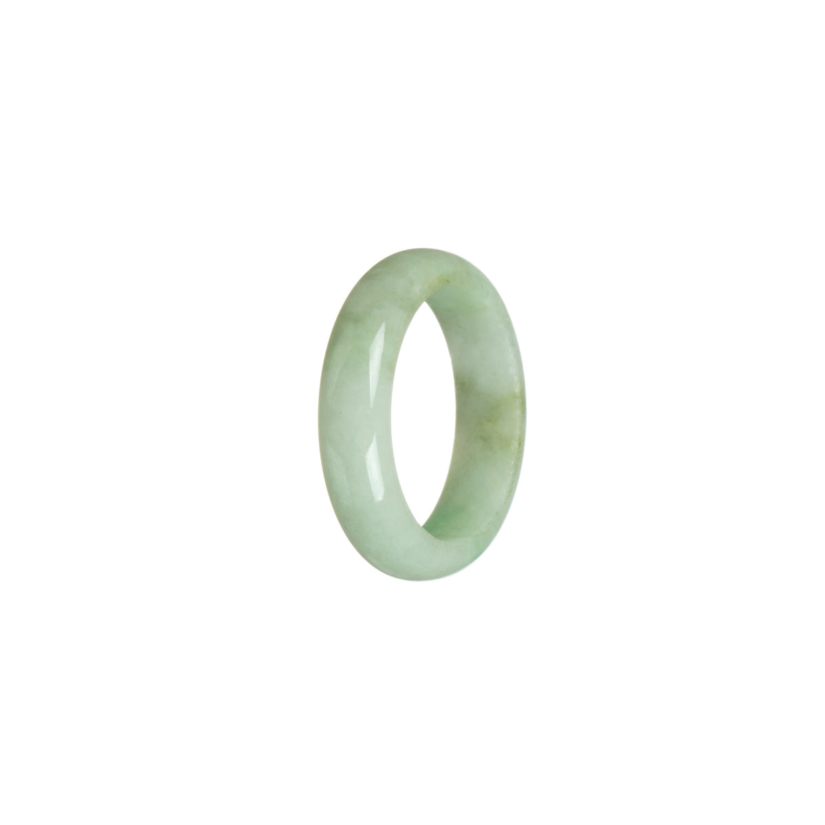 Real Pale Green with Green Burmese Jade Band - Size U