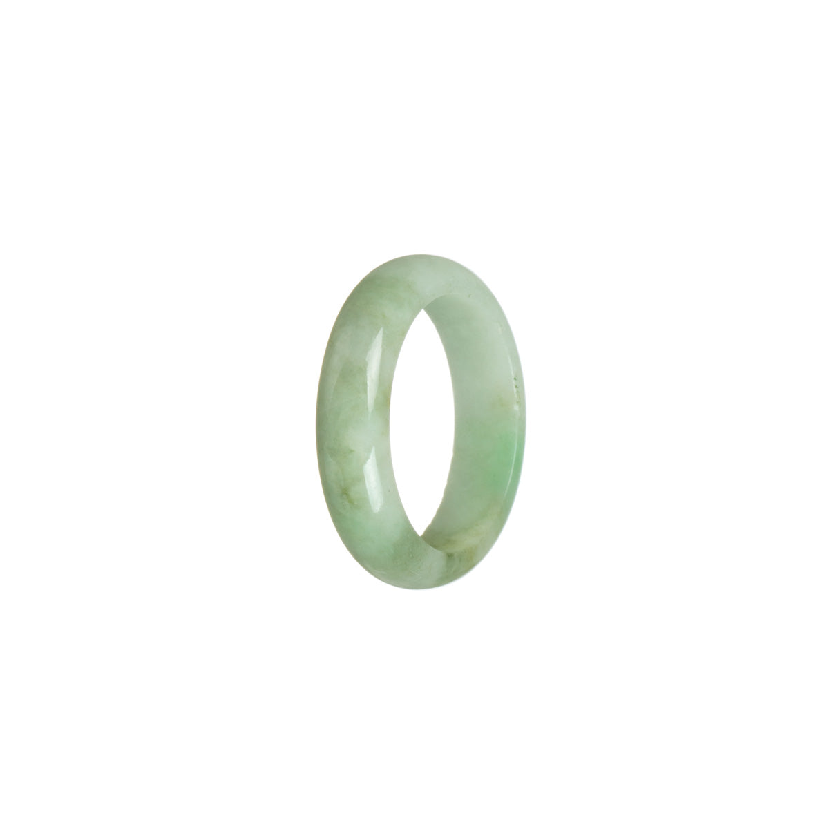 Real Pale Green with Green Burmese Jade Band - Size U