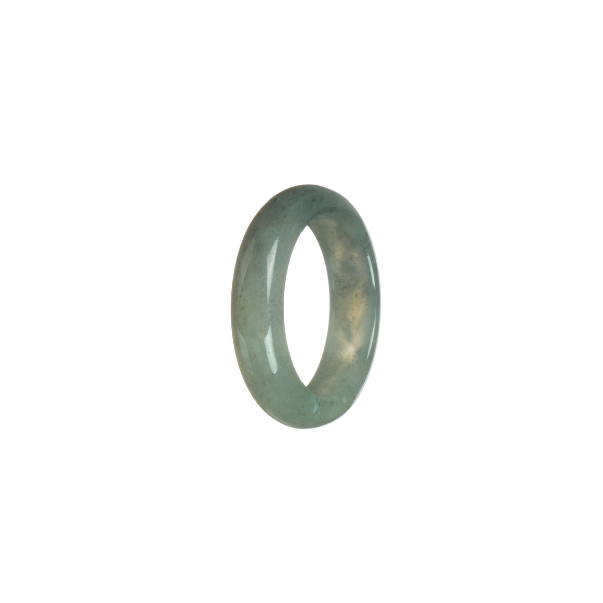 Genuine Grey with greyish green Burmese Jade Band - Size S