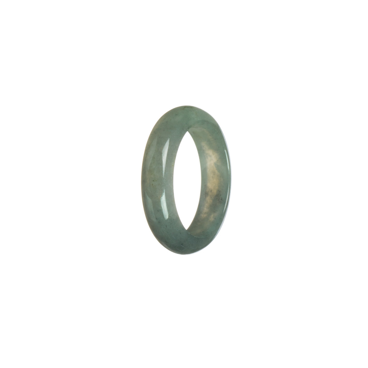 Genuine Grey with greyish green Burmese Jade Band - Size S