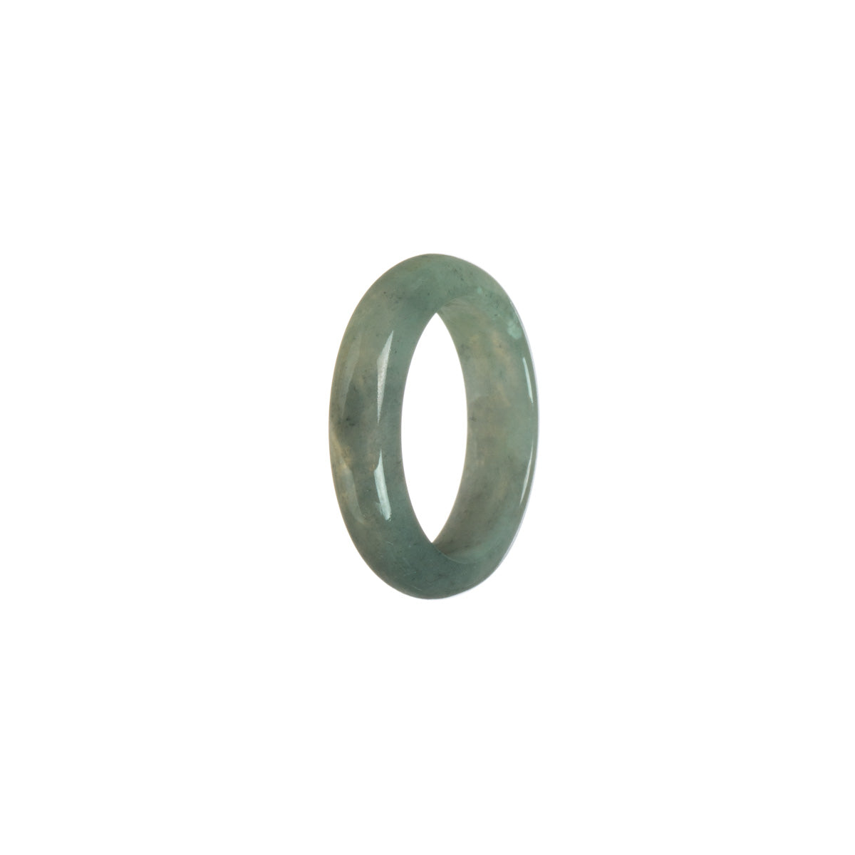 Genuine Grey with greyish green Burmese Jade Band - Size S