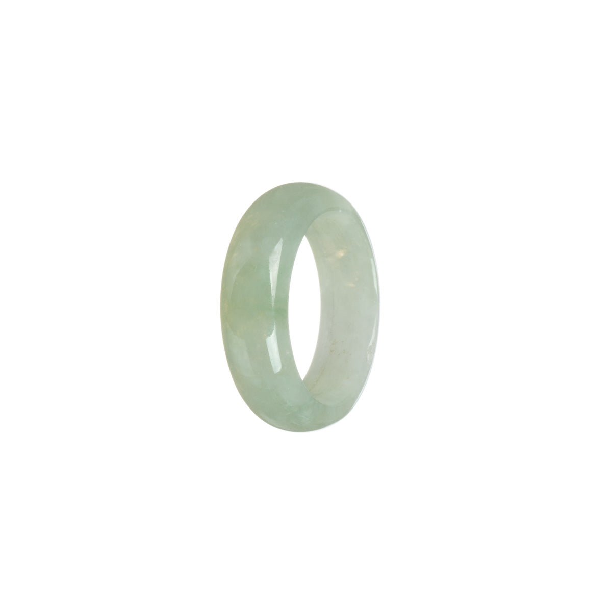 Certified Pale Green with Light Green Burmese Jade Band - Size S