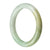 Close-up of a round green jade bracelet with a smooth surface and a shiny finish. The bracelet is made of genuine grade A green jade, known for its vibrant color and natural beauty. It measures 63mm in diameter, making it a perfect fit for any wrist size. The MAYS™ logo is engraved discreetly on the inner side of the bracelet.