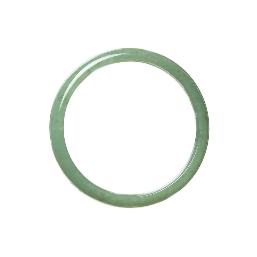 An elegant green Burmese jade bracelet featuring a half-moon design, made with authentic Grade A jade.