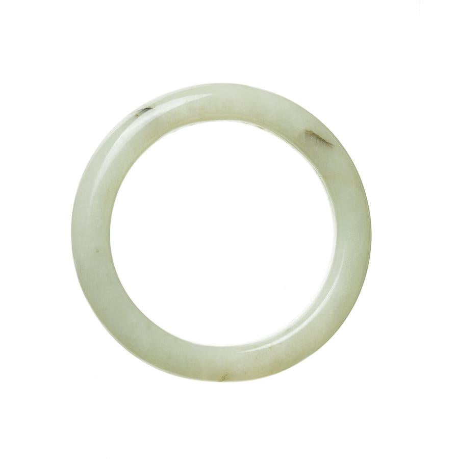 A half-moon shaped jade bangle made from genuine Grade A milk traditional jade.