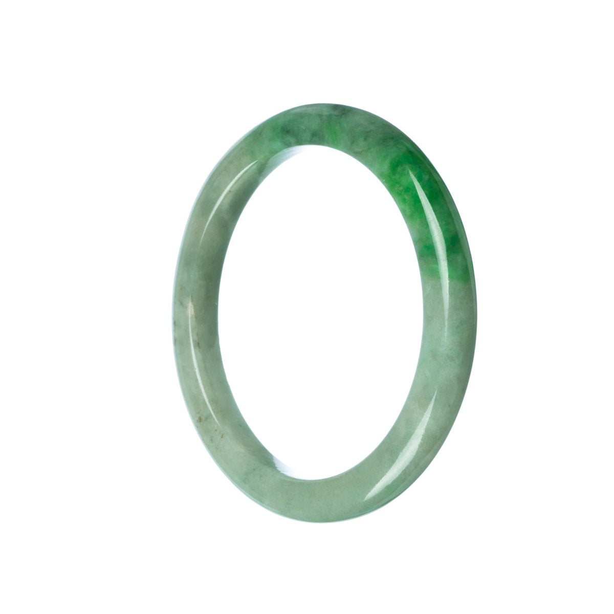 58mm Natural Burmese Jade Bangle - MAYS