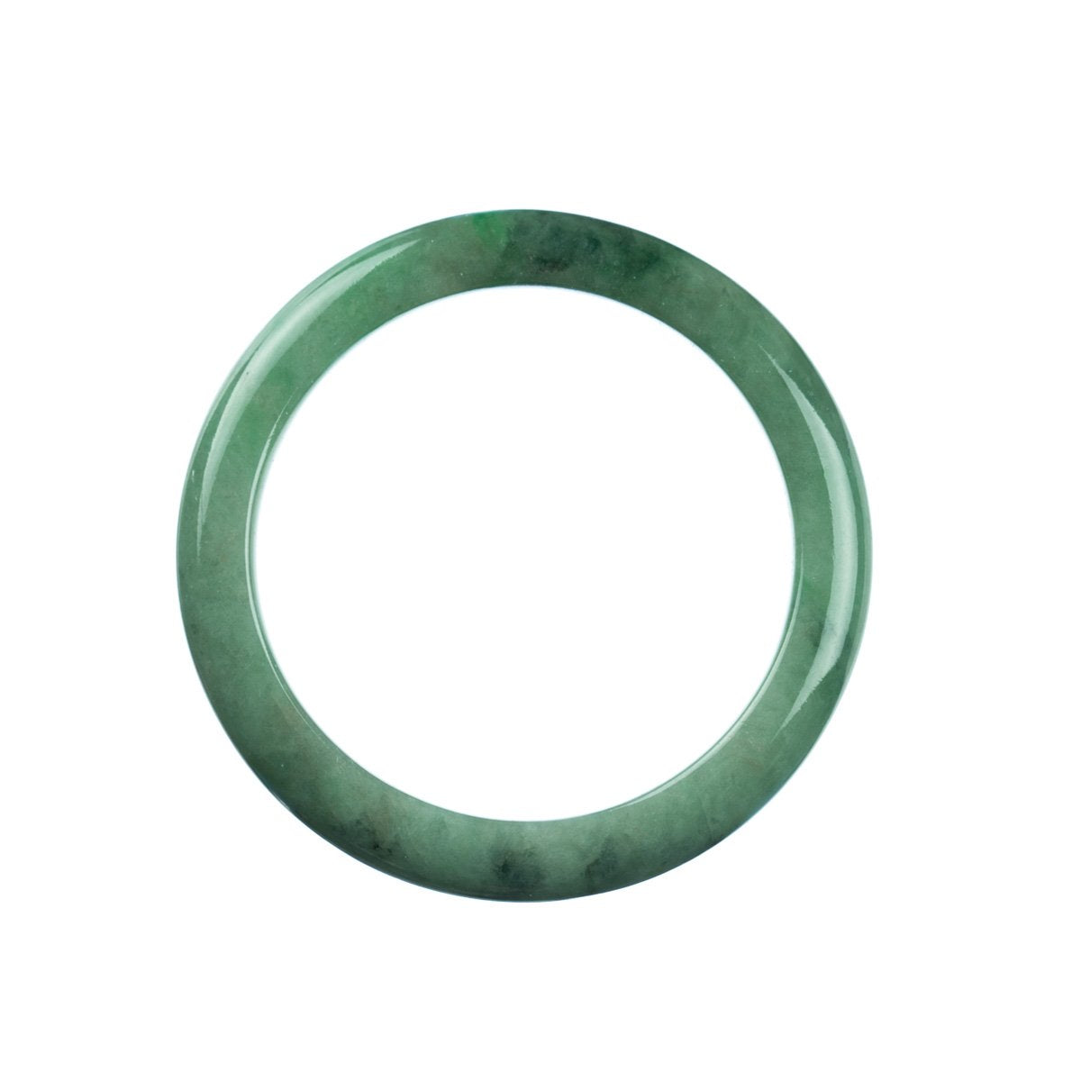 56mm Natural Burmese Jade Bangle - MAYS