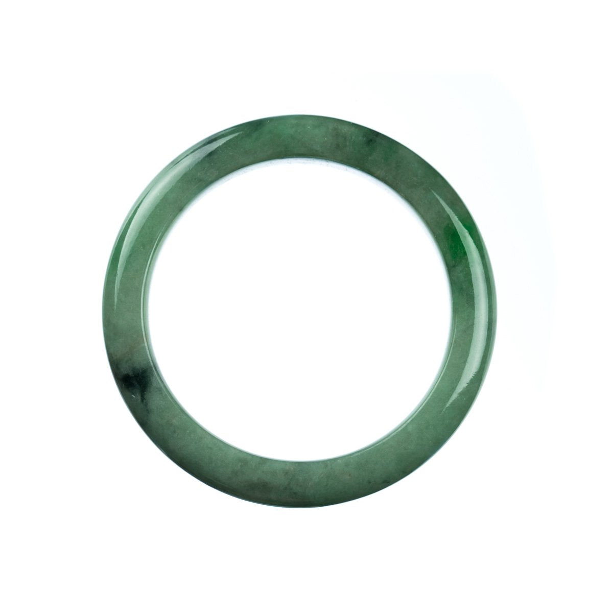 56mm Natural Burmese Jade Bangle - MAYS