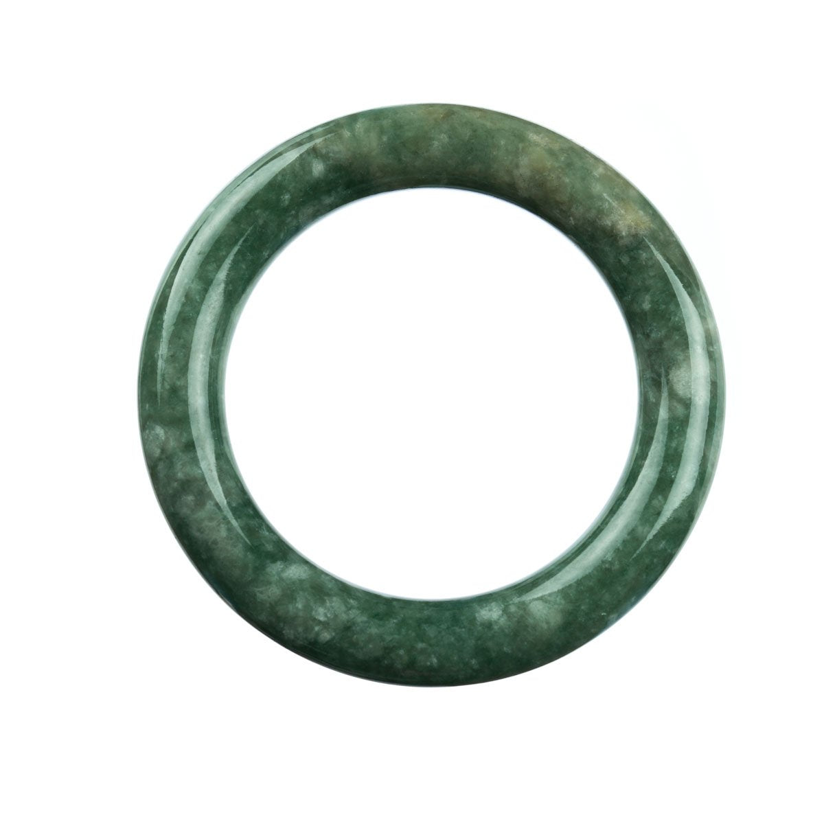 57mm Natural Burmese Jade Bangle - MAYS