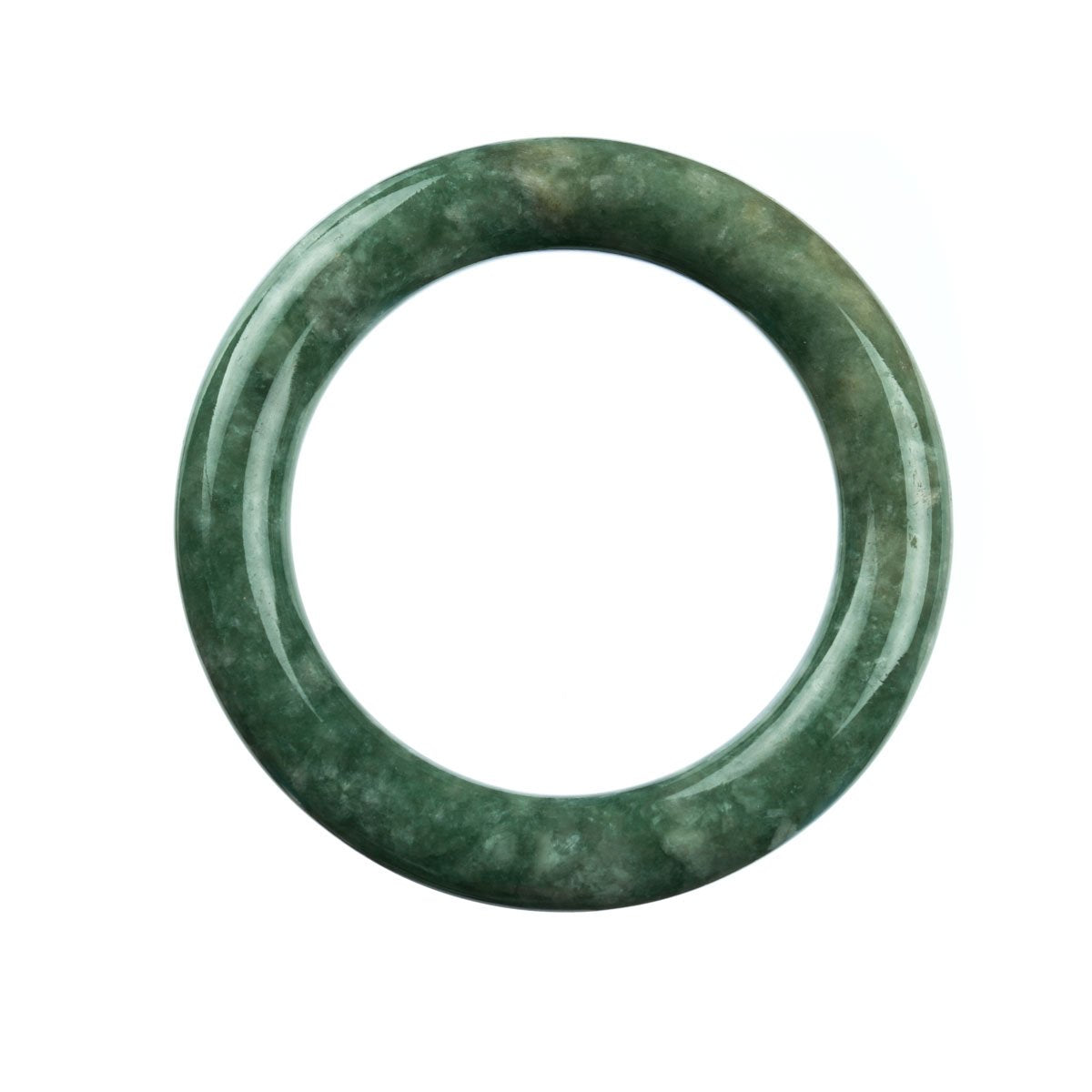 57mm Natural Burmese Jade Bangle - MAYS