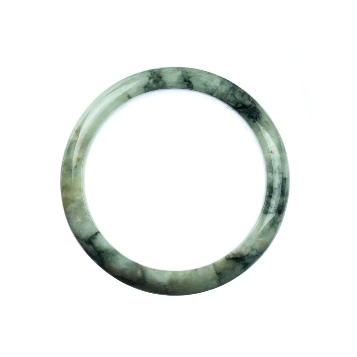 57mm Natural Burmese Jade Bangle - MAYS