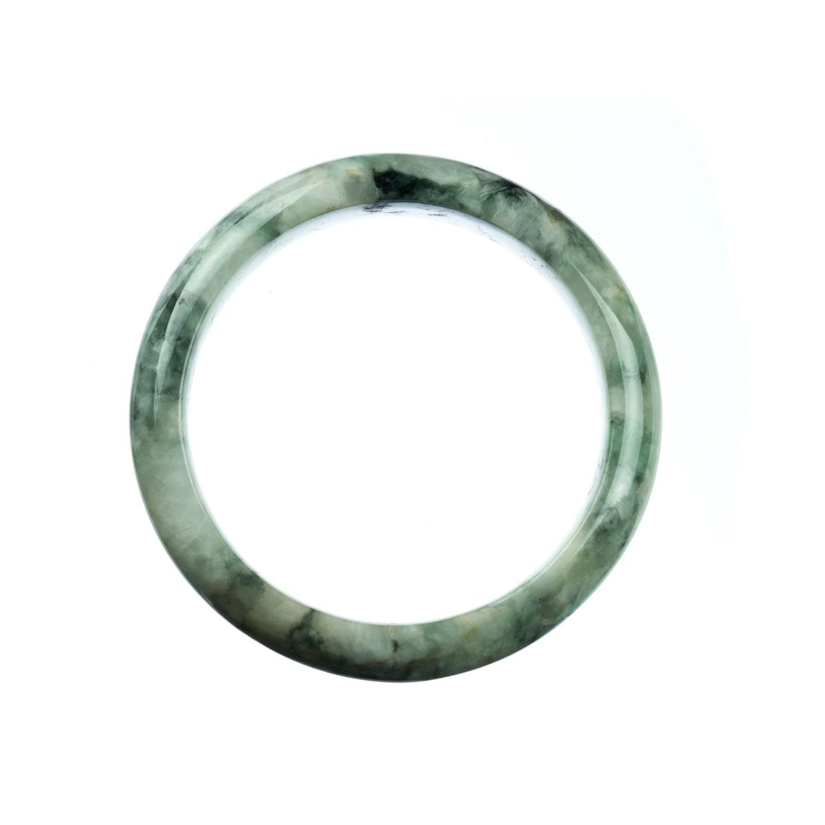 57mm Natural Burmese Jade Bangle - MAYS