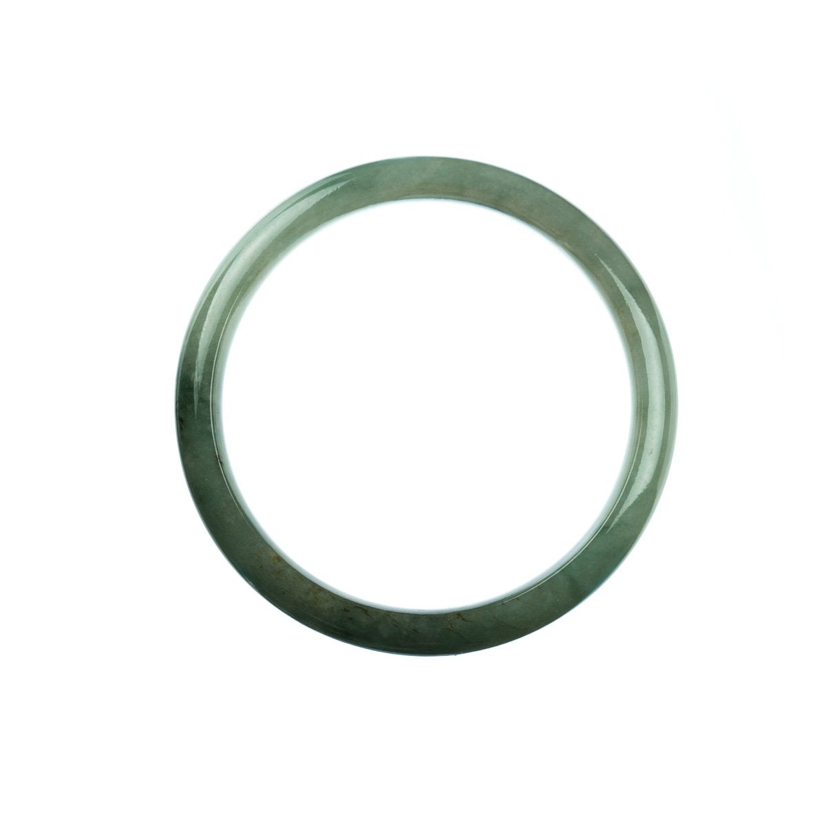 56mm Natural Burmese Jade Bangle - MAYS