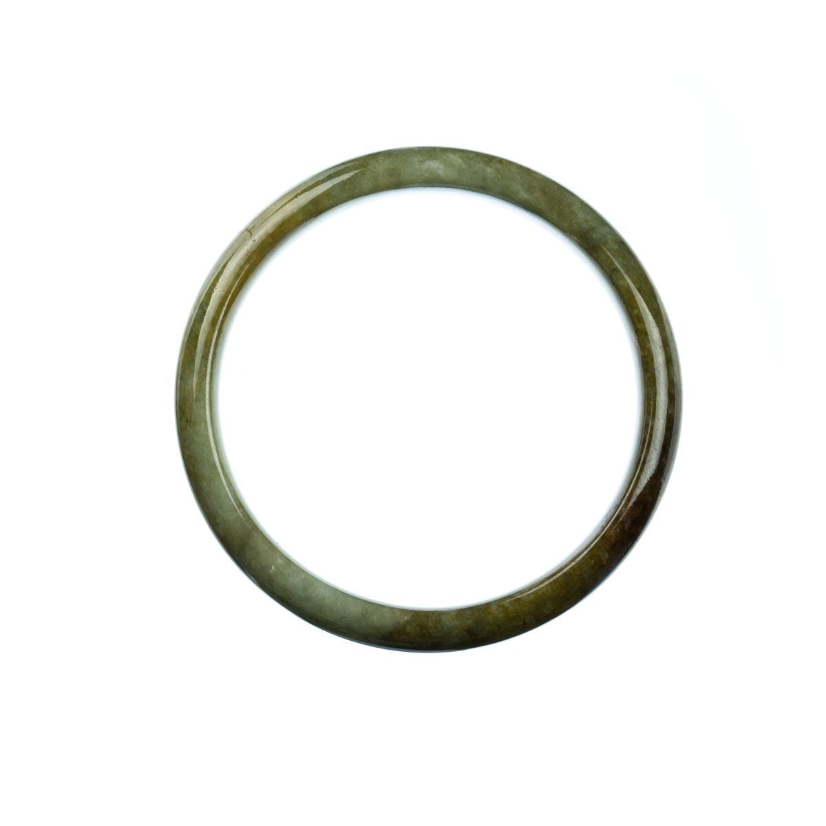 57mm Natural Burmese Jade Bangle - MAYS