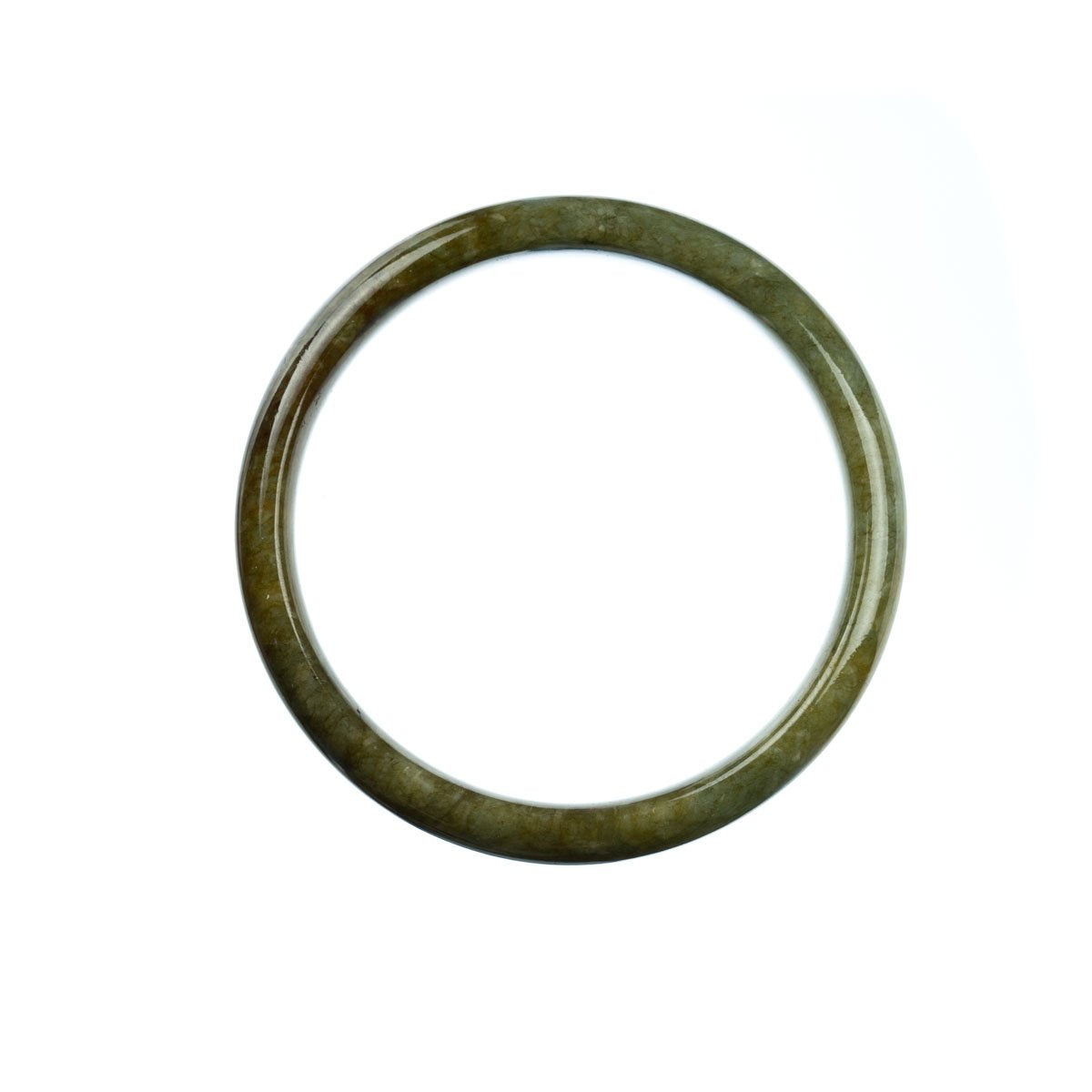 57mm Natural Burmese Jade Bangle - MAYS