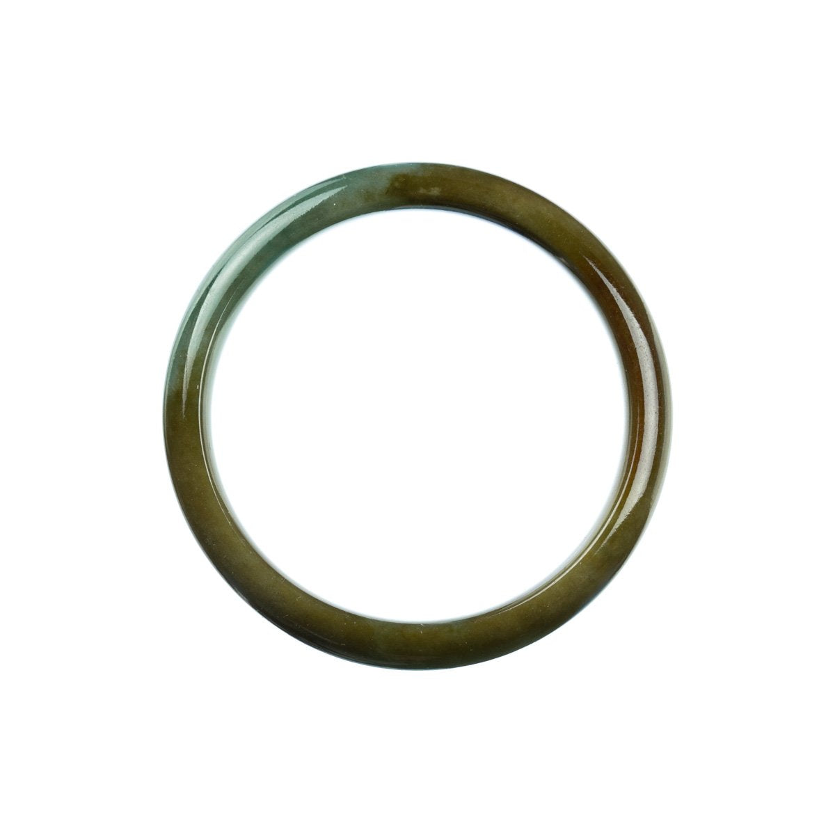 56mm Natural Burmese Jade Bangle - MAYS