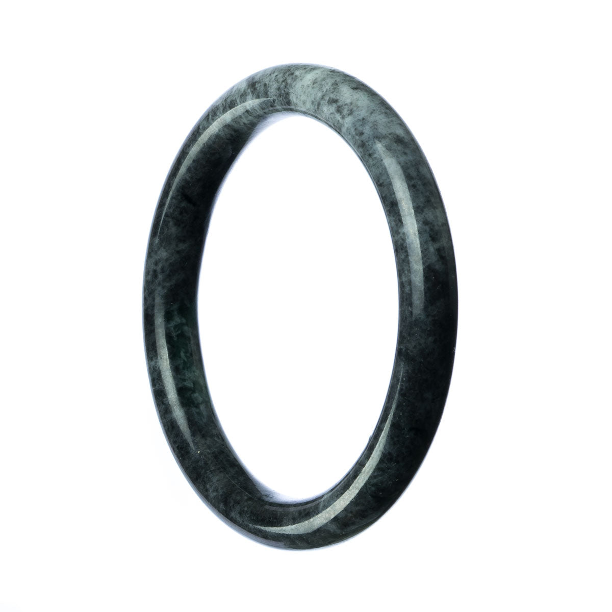 A round grey jade bracelet with a certified Grade A quality. The bracelet measures 59mm in diameter and features the brand name "MAYS™".